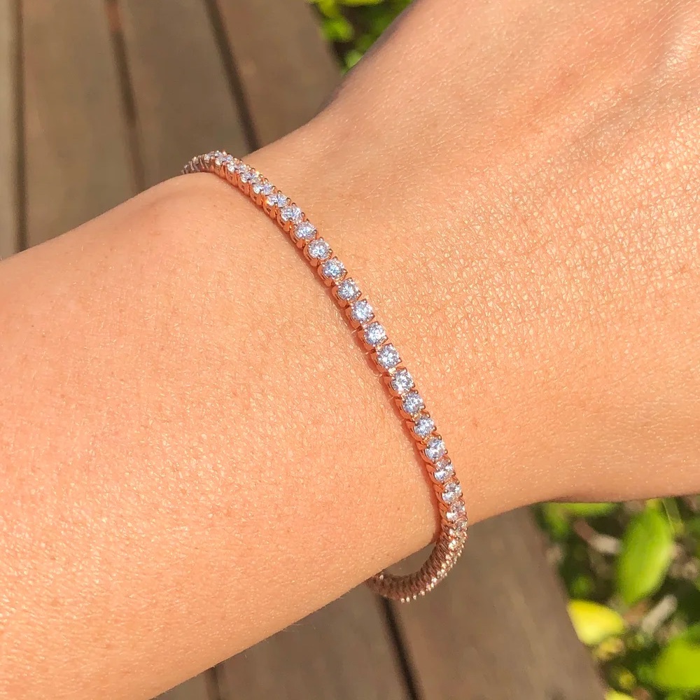 NWOT Unisex Rose Gold Tennis Bracelet